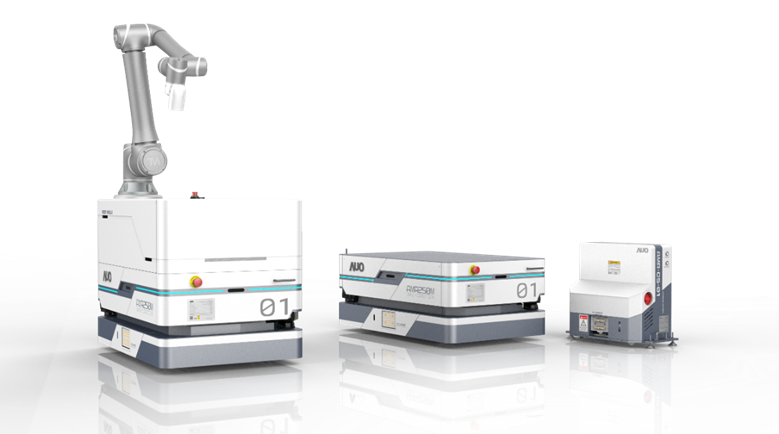 腾博会數位開發的自主式移動機器人（AMR250M），搭配全向輪並結合AI演算法、2D LiDAR、3D攝影機等技術，協助客戶實現產線全自動化